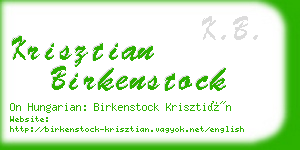 krisztian birkenstock business card